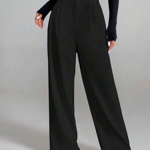 Elegant Black Women's Wide-Leg Pants